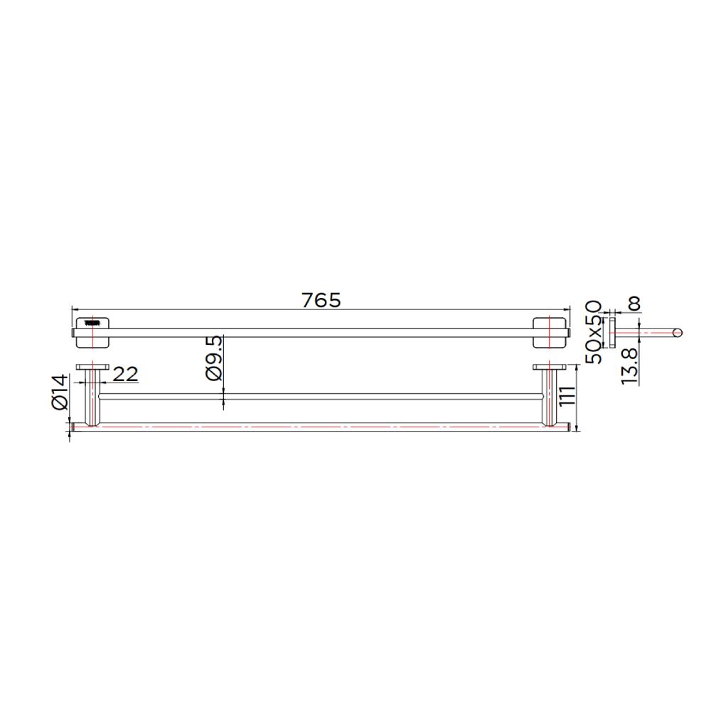 ราวแขวนผ้าคู่ KARAT FAUCET KB-08-616-50 สีโครม