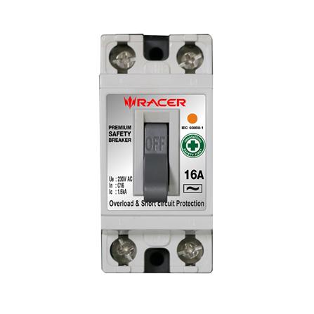 เซฟตี้เบรกเกอร์พร้อมกล่อง 16 แอมป์ 1 เฟส RACER 2P1E 1.5KA_1