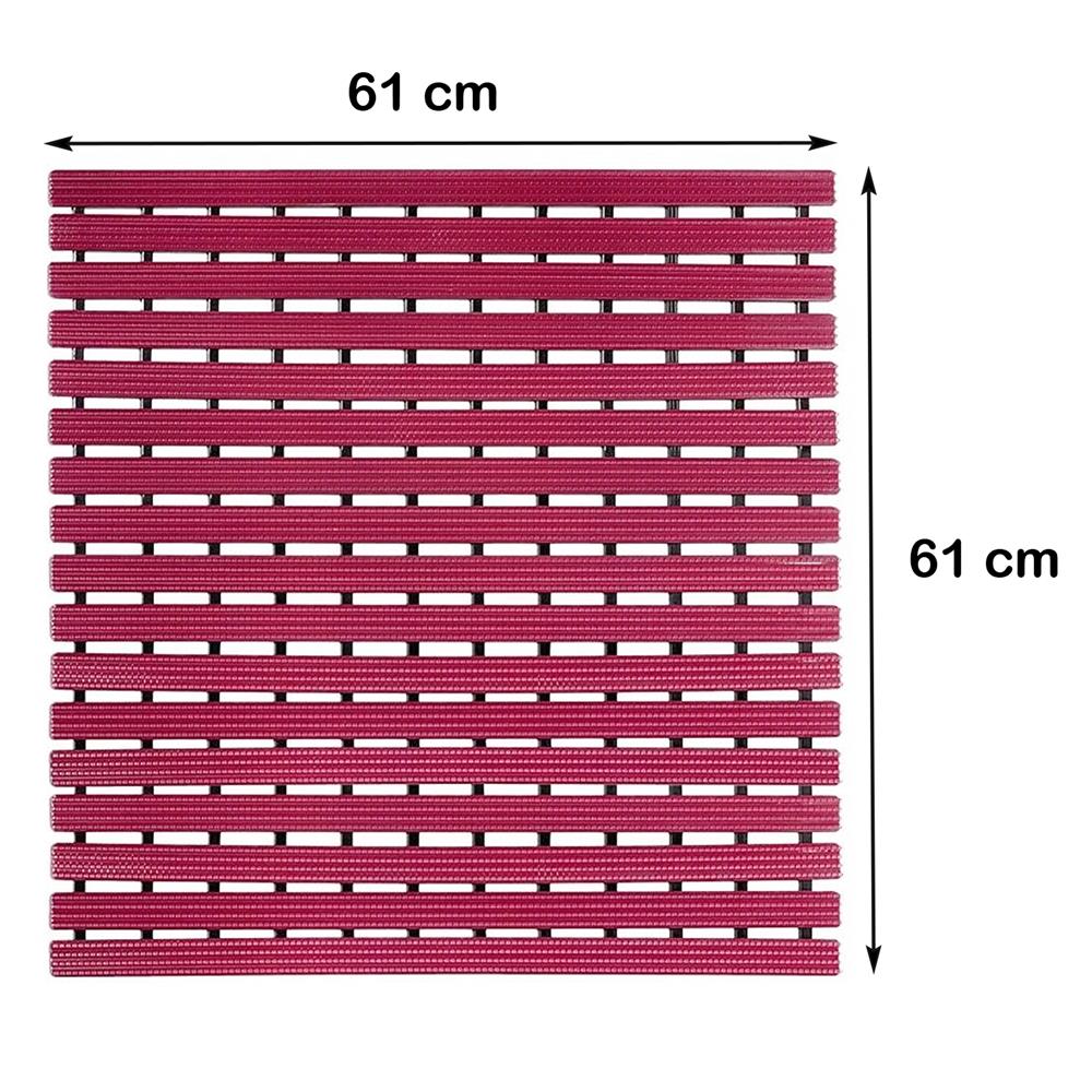แผ่นกันลื่น HOME LIVING STYLE CRYSTAL 61x61 ซม. สีแดง