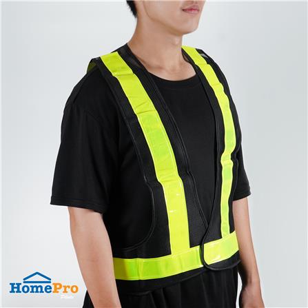 เสื้อจราจรสะท้อนแสง 2 แถบ ทรงวี RIGHT SV01 สีดำ_3