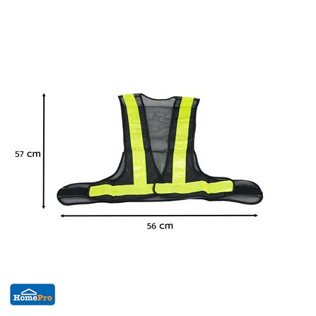 เสื้อจราจรสะท้อนแสง 2 แถบ ทรงวี RIGHT SV01 สีดำ_4