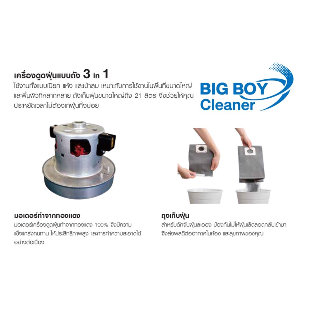 เครื่องดูดฝุ่นและดูดน้ำ SHARP EC-WE16B-B