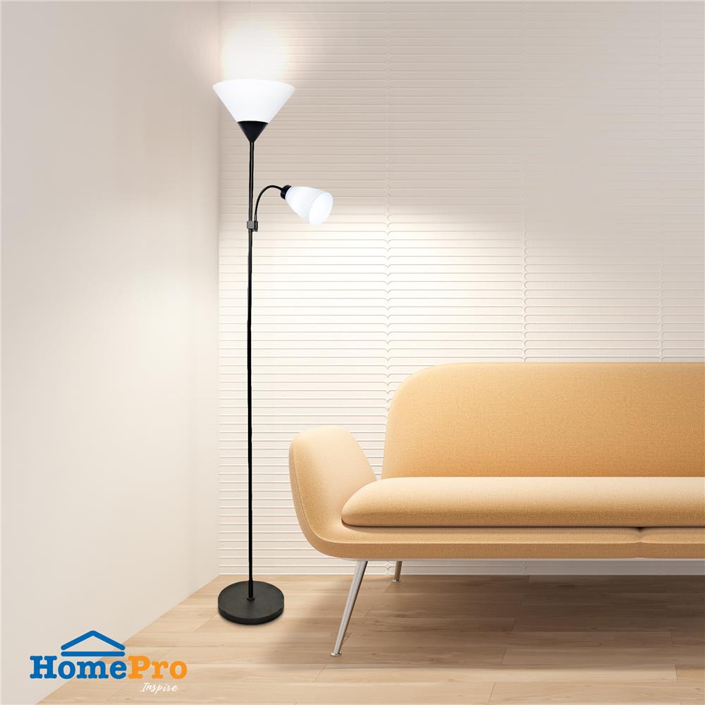 ไฟตั้งพื้น CARINI F221209 สีขาว/ดำ 2 หัว