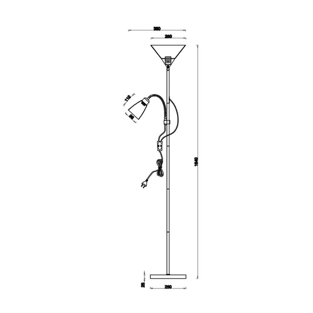 ไฟตั้งพื้น CARINI F221209 สีขาว/ดำ 2 หัว