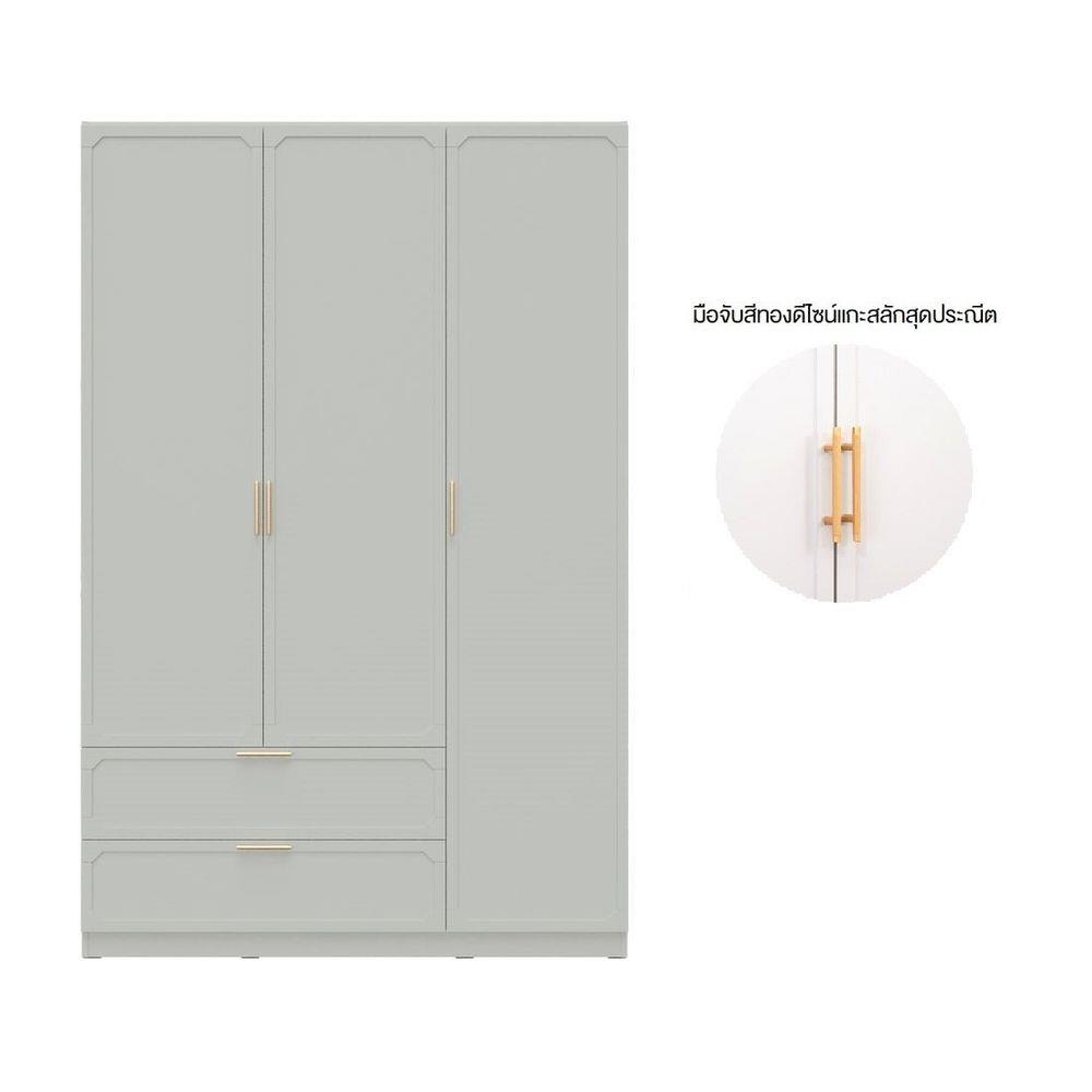 ตู้เสื้อผ้า 3 บานเปิด SB FURNITURE QUINN 19228847 150 ซม. สี MAGIC GREY