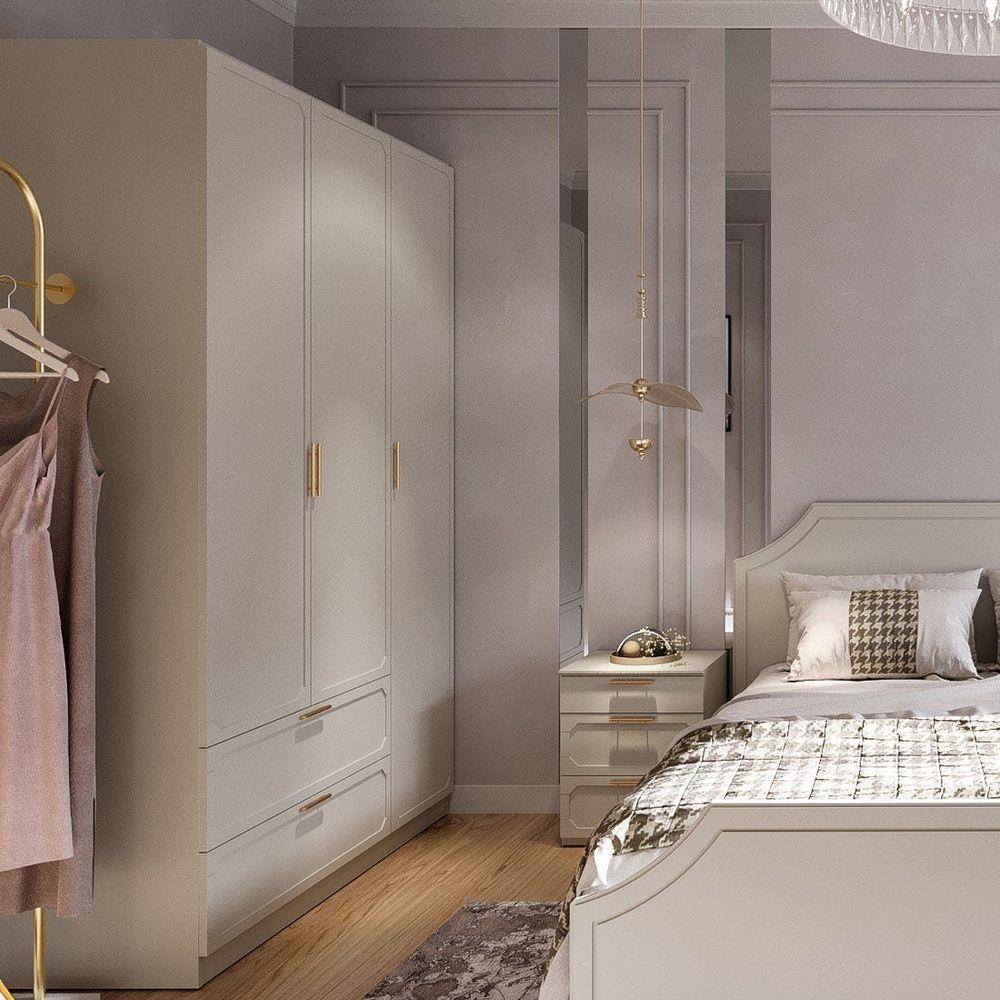 ตู้เสื้อผ้า 3 บานเปิด SB FURNITURE QUINN 19228847 150 ซม. สี MAGIC GREY