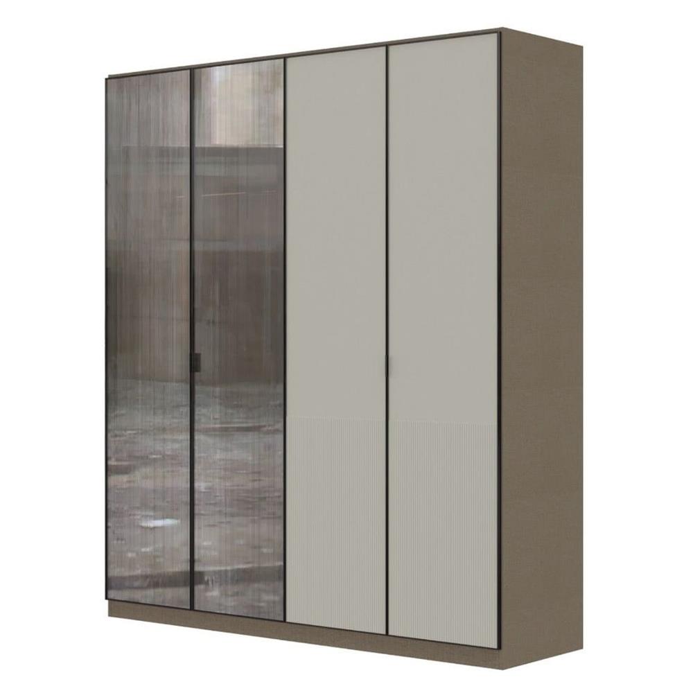 ตู้เสื้อผ้า 4 บานเปิด SB FURNITURE WHIZ 19228156 200 ซม. สี MAGIC GREY