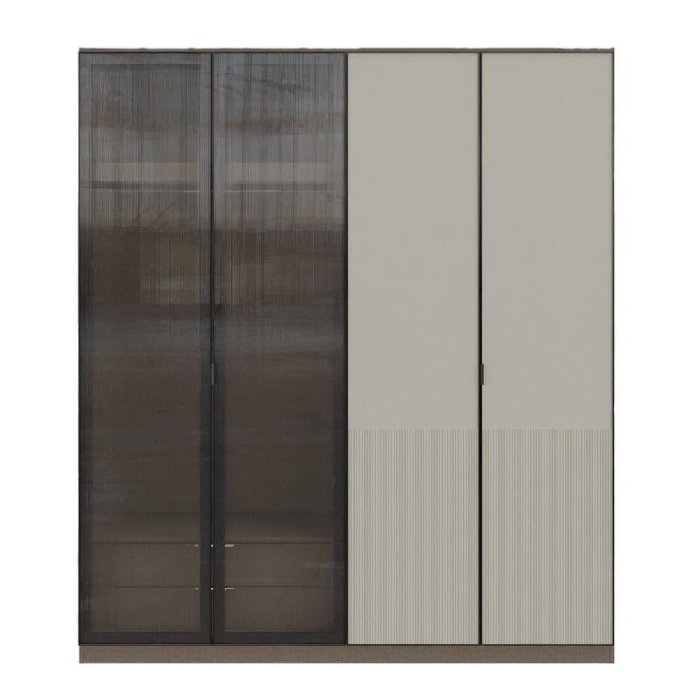 ตู้เสื้อผ้า 4 บานเปิด SB FURNITURE WHIZ 19228156 200 ซม. สี MAGIC GREY