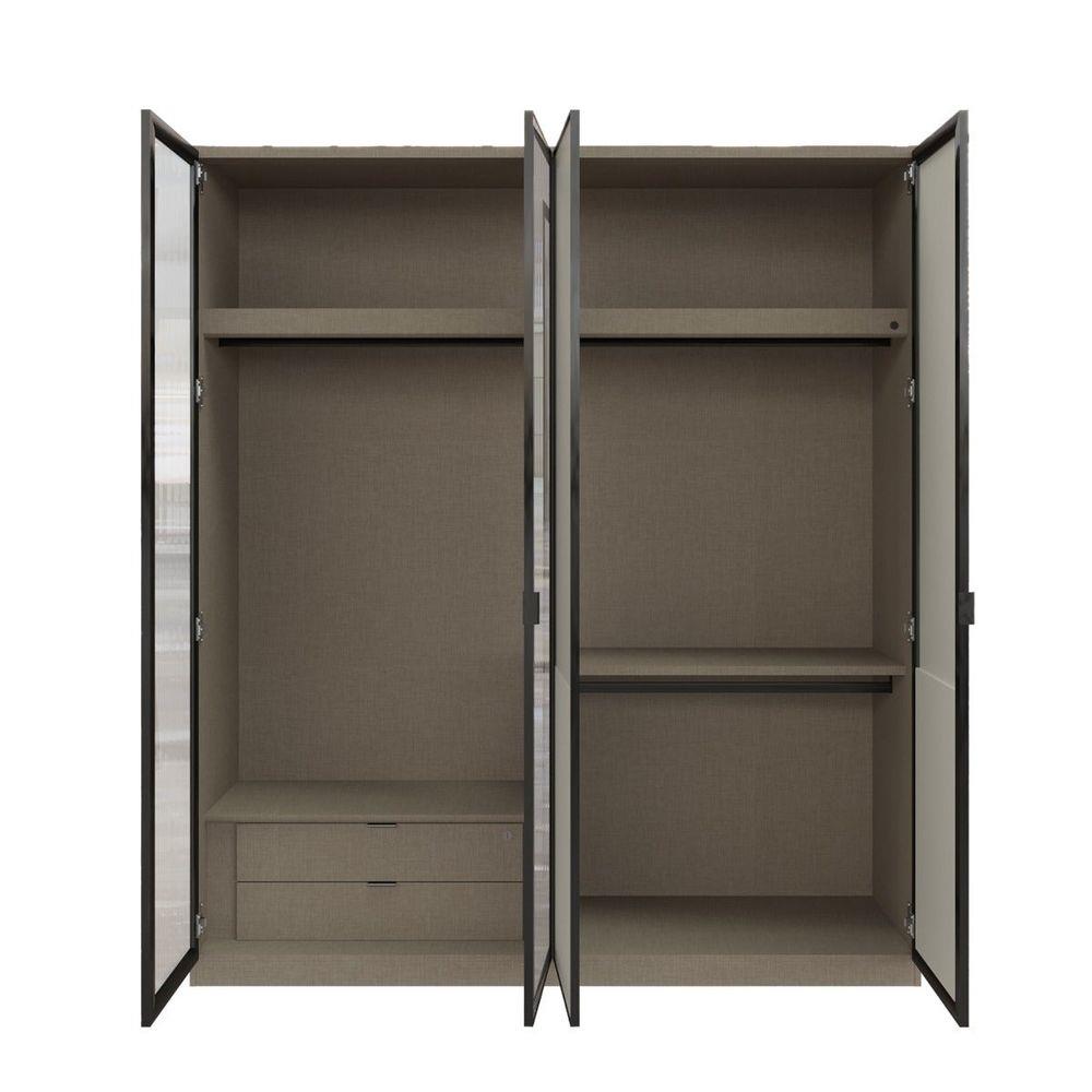 ตู้เสื้อผ้า 4 บานเปิด SB FURNITURE WHIZ 19228156 200 ซม. สี MAGIC GREY