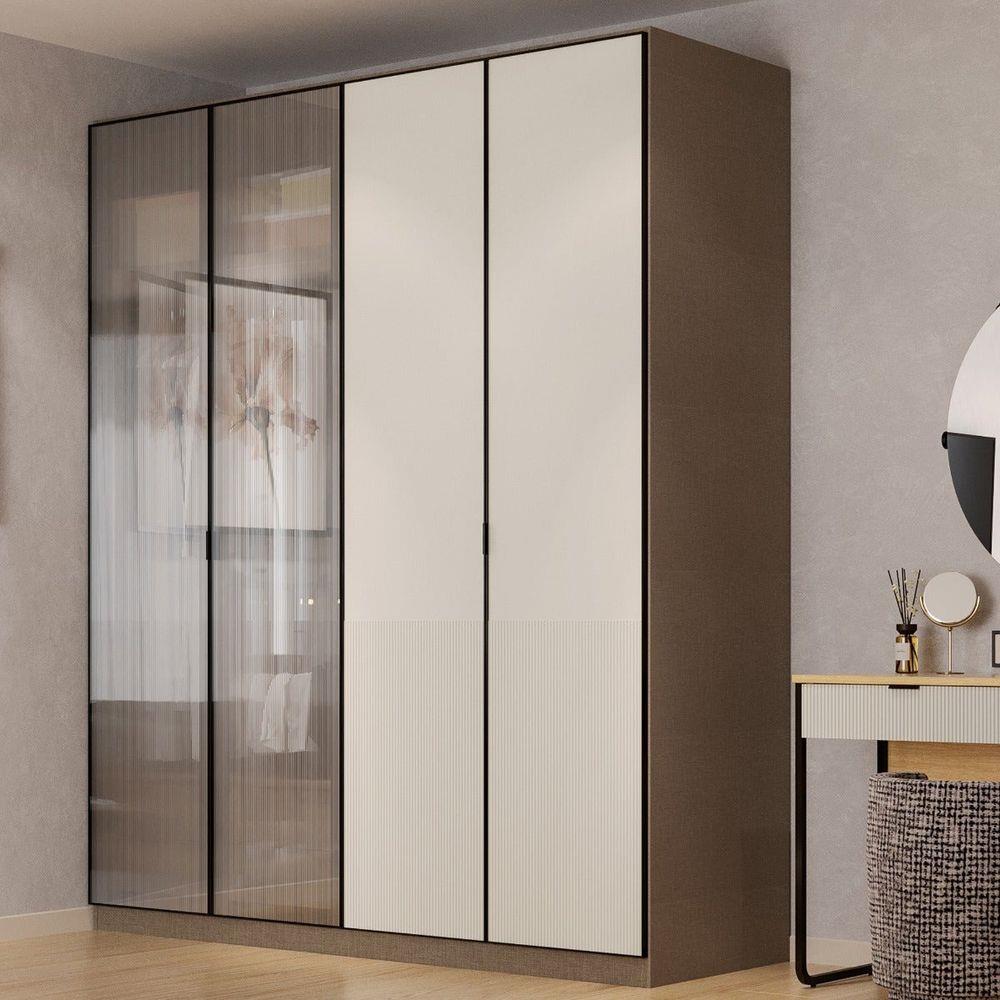 ตู้เสื้อผ้า 4 บานเปิด SB FURNITURE WHIZ 19228156 200 ซม. สี MAGIC GREY