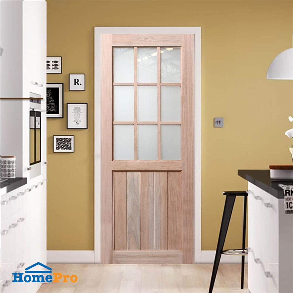 ประตูไม้เนื้อแข็ง AZLE ZEN2 80X200 ซม. ไม่เจาะลูกบิด