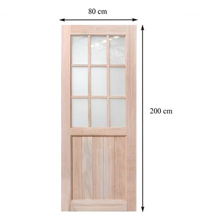 ประตูไม้เนื้อแข็ง AZLE ZEN2 80X200 ซม. ไม่เจาะลูกบิด_4