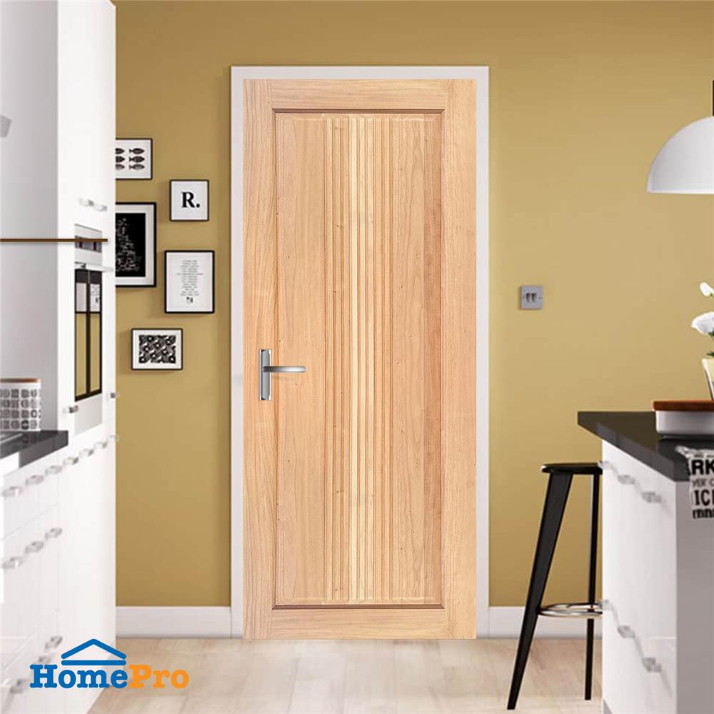 ประตูไม้เนื้อแข็ง AZLE FUJI 80X200 ซม. ไม่เจาะลูกบิด