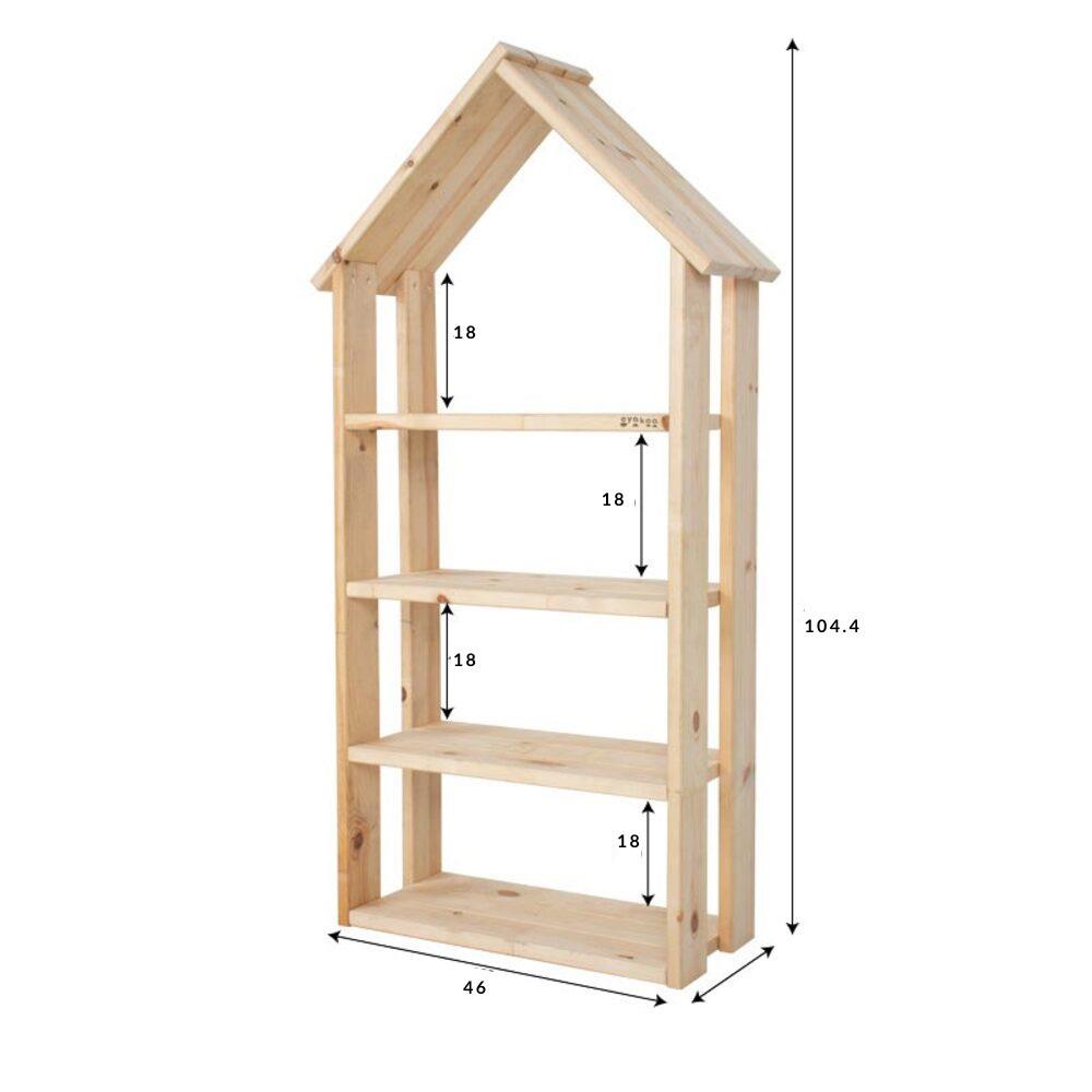 ชั้นวางของโล่งสำหรับเด็ก 4 ชั้น OYAKOO ELLA THE HOUSE 46 ซม. สีไม้