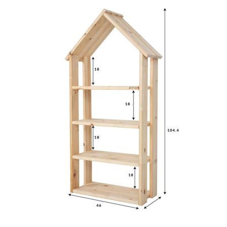 ชั้นวางของโล่งสำหรับเด็ก 4 ชั้น OYAKOO ELLA THE HOUSE 46 ซม. สีไม้_6