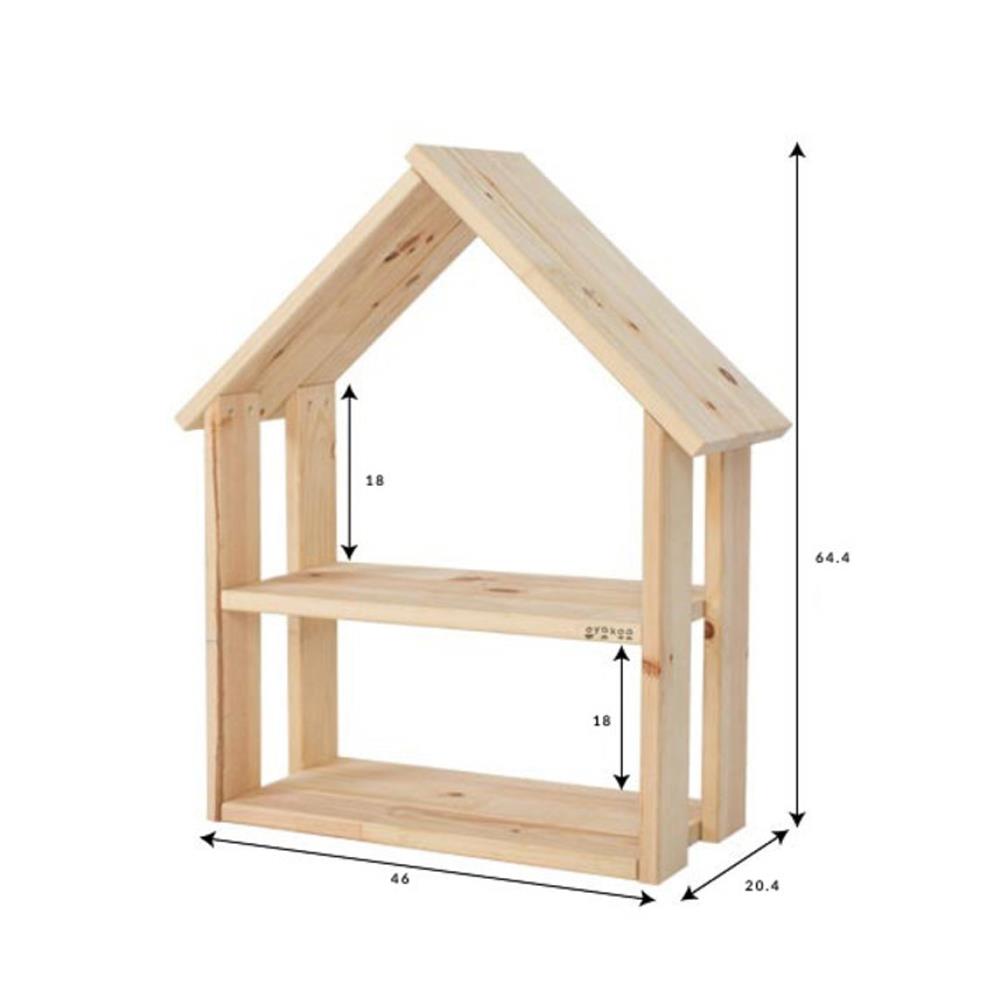 ชั้นวางของโล่งสำหรับเด็ก 2 ชั้น OYAKOO ELLA THE HOUSE 46 ซม. สีไม้