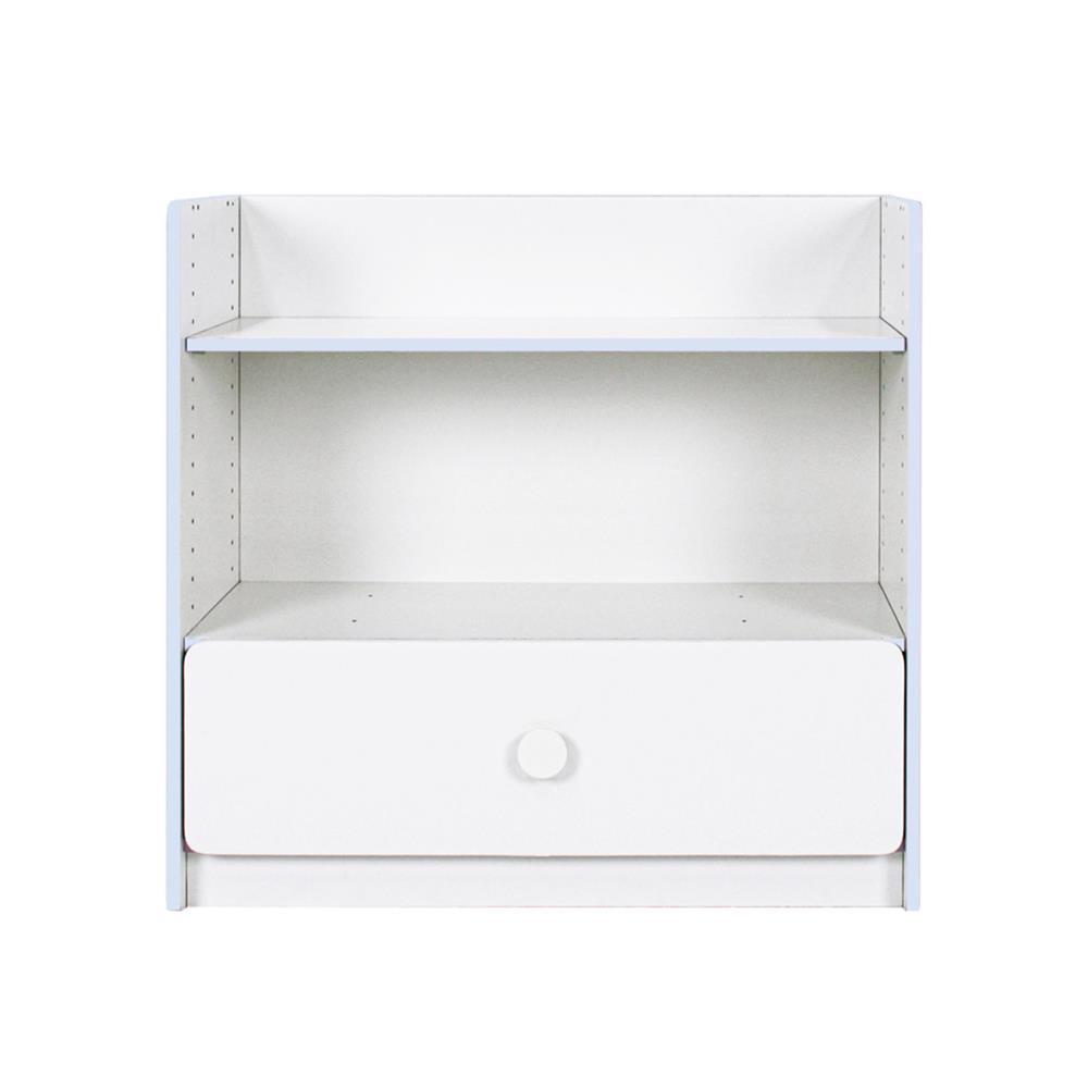 ชั้นวางของโล่งพร้อมลิ้นชักสำหรับเด็ก OYAKOO CARTER 83 ซม. สีขาว/ฟ้า