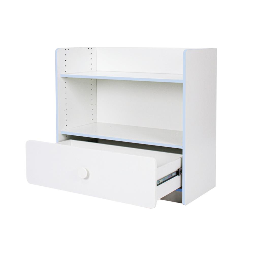 ชั้นวางของโล่งพร้อมลิ้นชักสำหรับเด็ก OYAKOO CARTER 83 ซม. สีขาว/ฟ้า