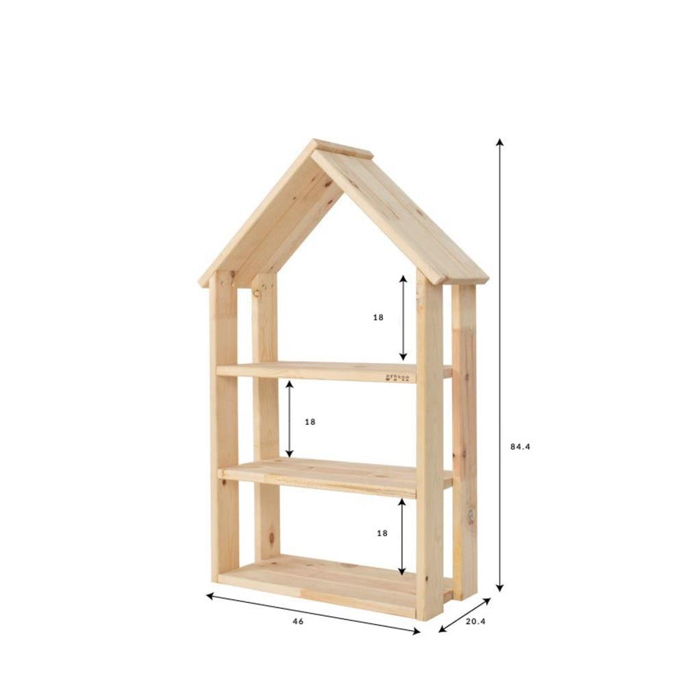ชั้นวางของโล่งสำหรับเด็ก 3 ชั้น OYAKOO ELLA THE HOUSE 46 ซม. สีไม้