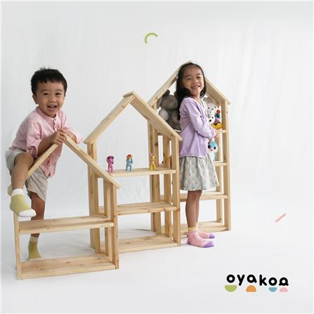 ชั้นวางของโล่งสำหรับเด็ก 3 ชั้น OYAKOO ELLA THE HOUSE 46 ซม. สีไม้_5