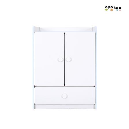 ตู้เสื้อผ้าสำหรับเด็ก 2 บานเปิด OYAKOO CARTER สีขาว/ฟ้า_1