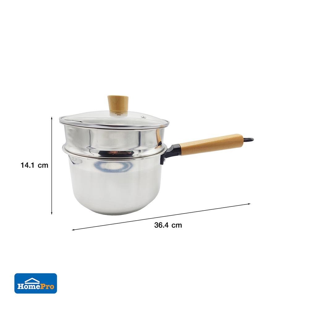 ชุดหม้อด้ามชั้นนึ่ง 18 ซม. KECH GLAM 3 ชิ้น