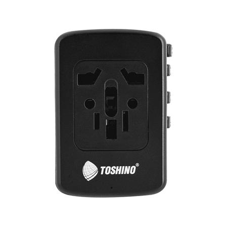 ปลั๊กแปลง 4 IN 1 UNIVERSAL 2 USB 1 TYPE C TOSHINO DE-65WGAN สีดำ_0