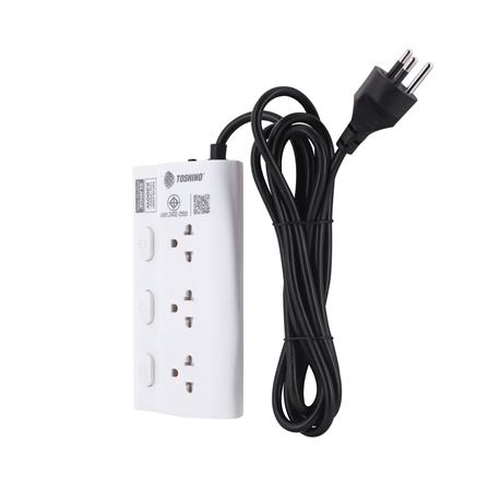 รางปลั๊กไฟ 3 ช่อง 3 สวิตซ์ TOSHINO ECO-32P2 2 ม. สีขาว แพ็กคู่_1