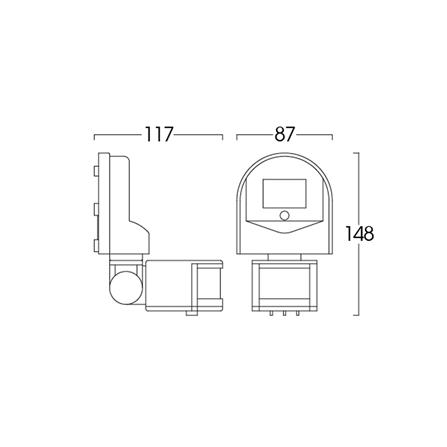 โมชั่นเซนเซอร์แบบติดผนัง LUMAX PIR 54-00313_5