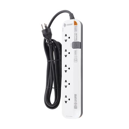 รางปลั๊กไฟ 5 ช่อง 1 สวิตช์ TOSHINO P5315 3 ม. สีขาวเทา_1