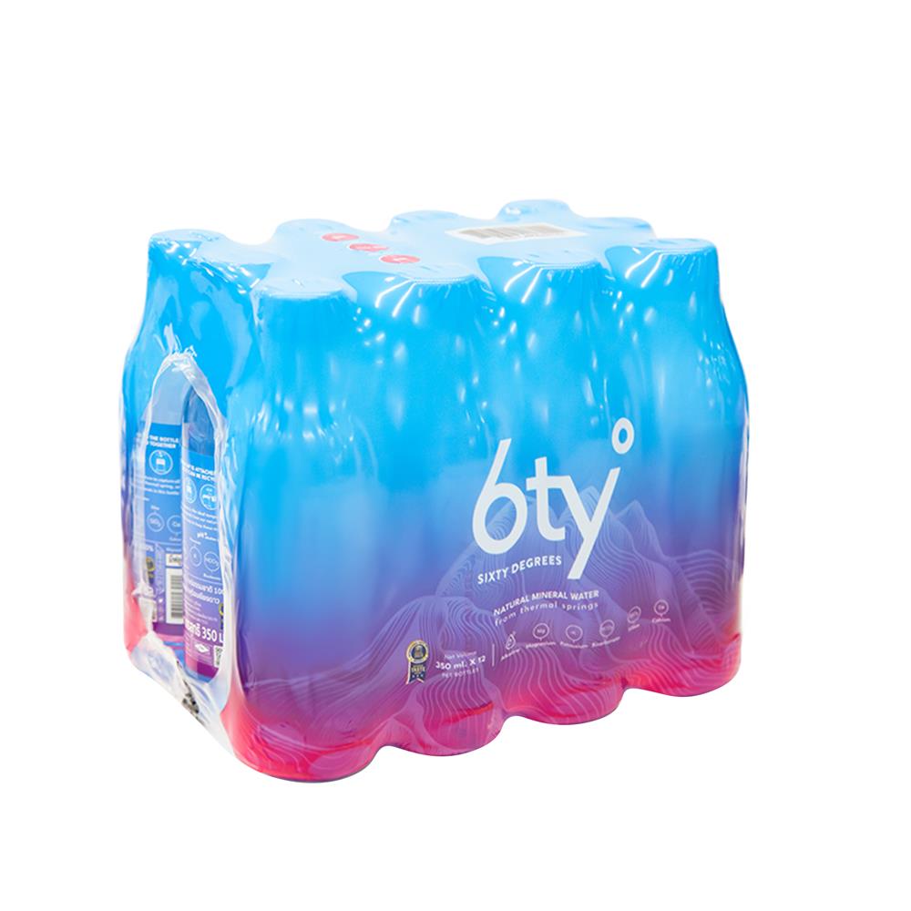น้ำแร่ธรรมชาติ 100% ซิกตี้ดีกรี 350 มล. แพ็ก 12 ขวด