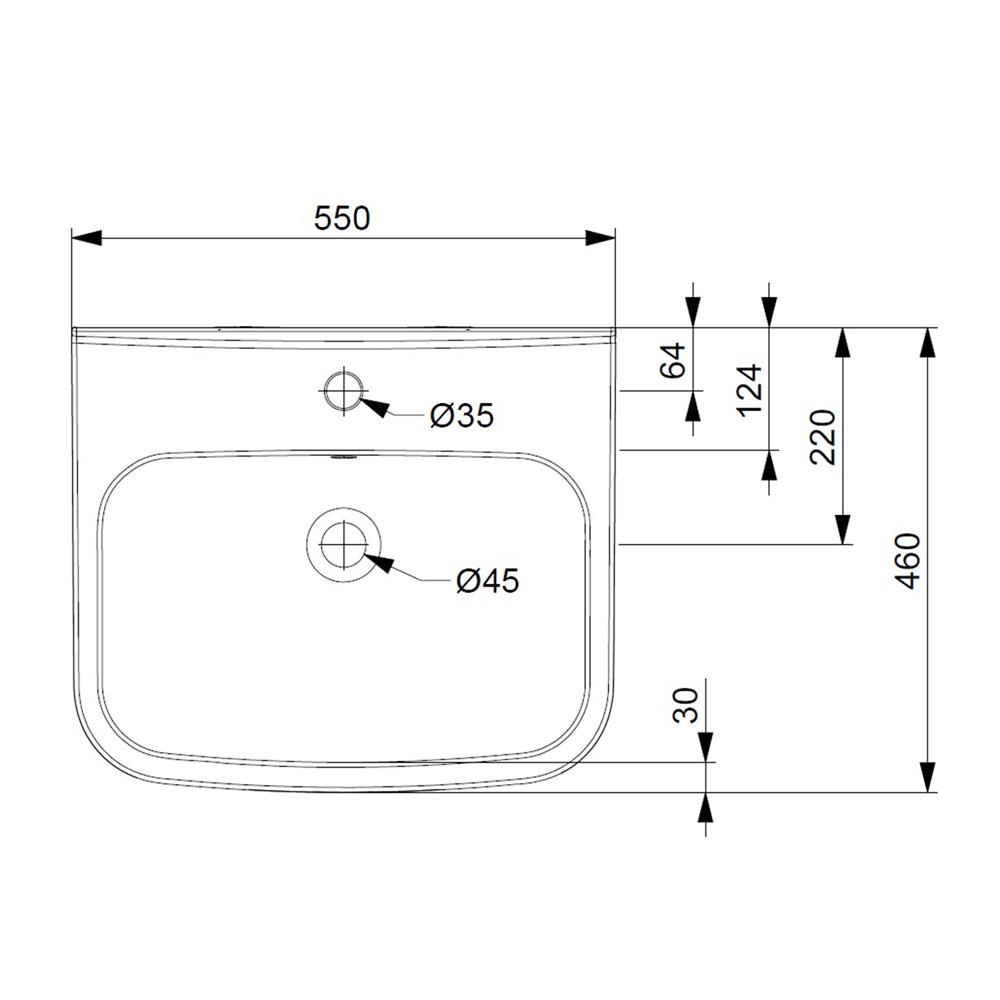 อ่างล้างหน้าแขวน HAFELE 495.60.888  สีขาว