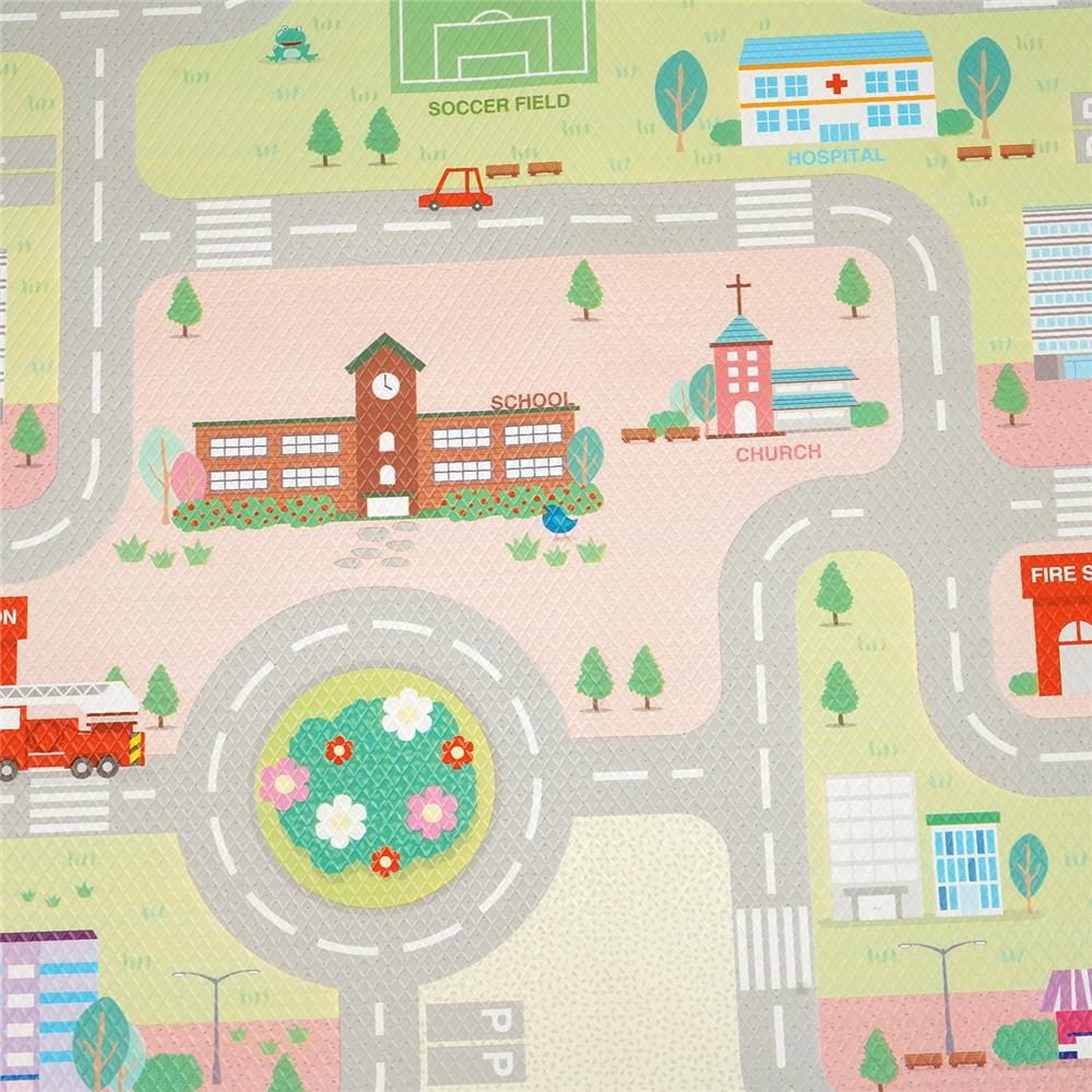 แผ่นอเนกประสงค์ HOME LIVING STYLE ROAD PLAY 135X185 ซม. สีชมพู