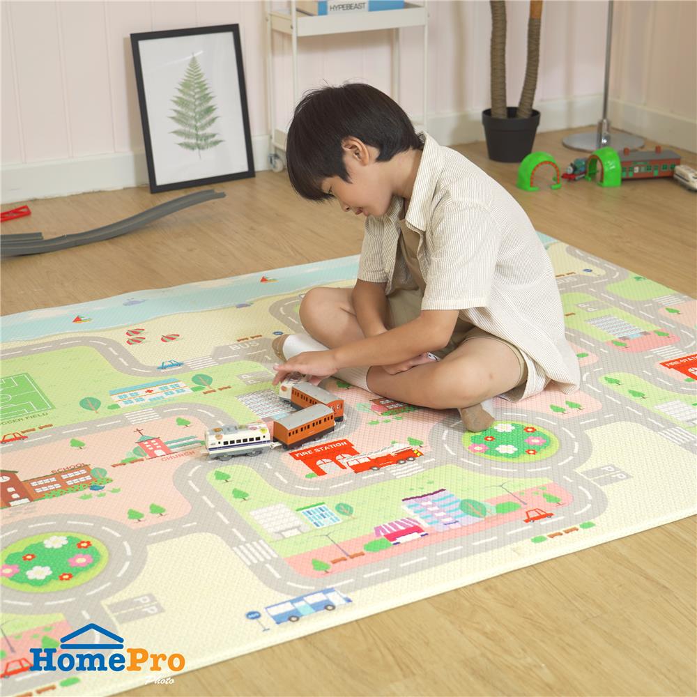 แผ่นอเนกประสงค์ HOME LIVING STYLE ROAD PLAY 135X185 ซม. สีชมพู