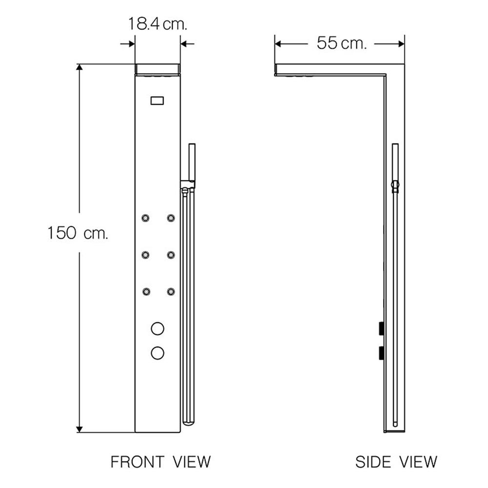 ชุดผนังอาบน้ำ I-SPA I-GEN-M-B สีดำ