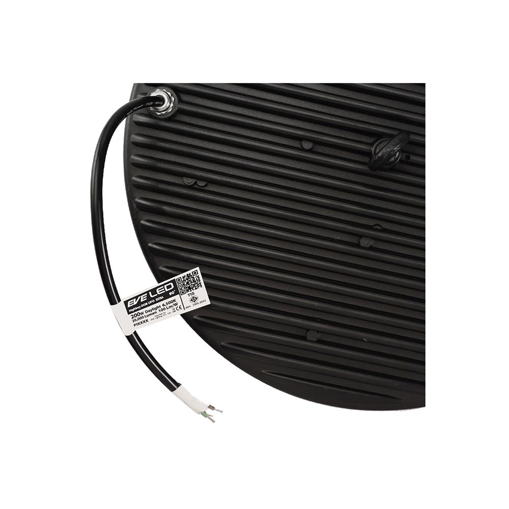 โคมไฮเบย์ LED EVE EXTRA 200 วัตต์ DAYLIGHT สีดำ