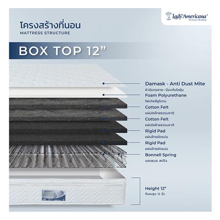 ที่นอน 6 ฟุต LADY AMERICANA HOTEL BOXTOP พร้อมหมอนหนุน 2 ชิ้น_4