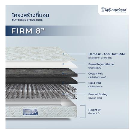 ที่นอน 5 ฟุต LADY AMERICANA HOTEL FIRM พร้อมหมอนหนุน 2 ชิ้น_4