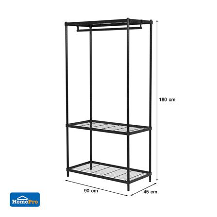 ตู้เสื้อผ้าราวแขวน PLIM LINEAR WR90-1-180 สีดำ_7