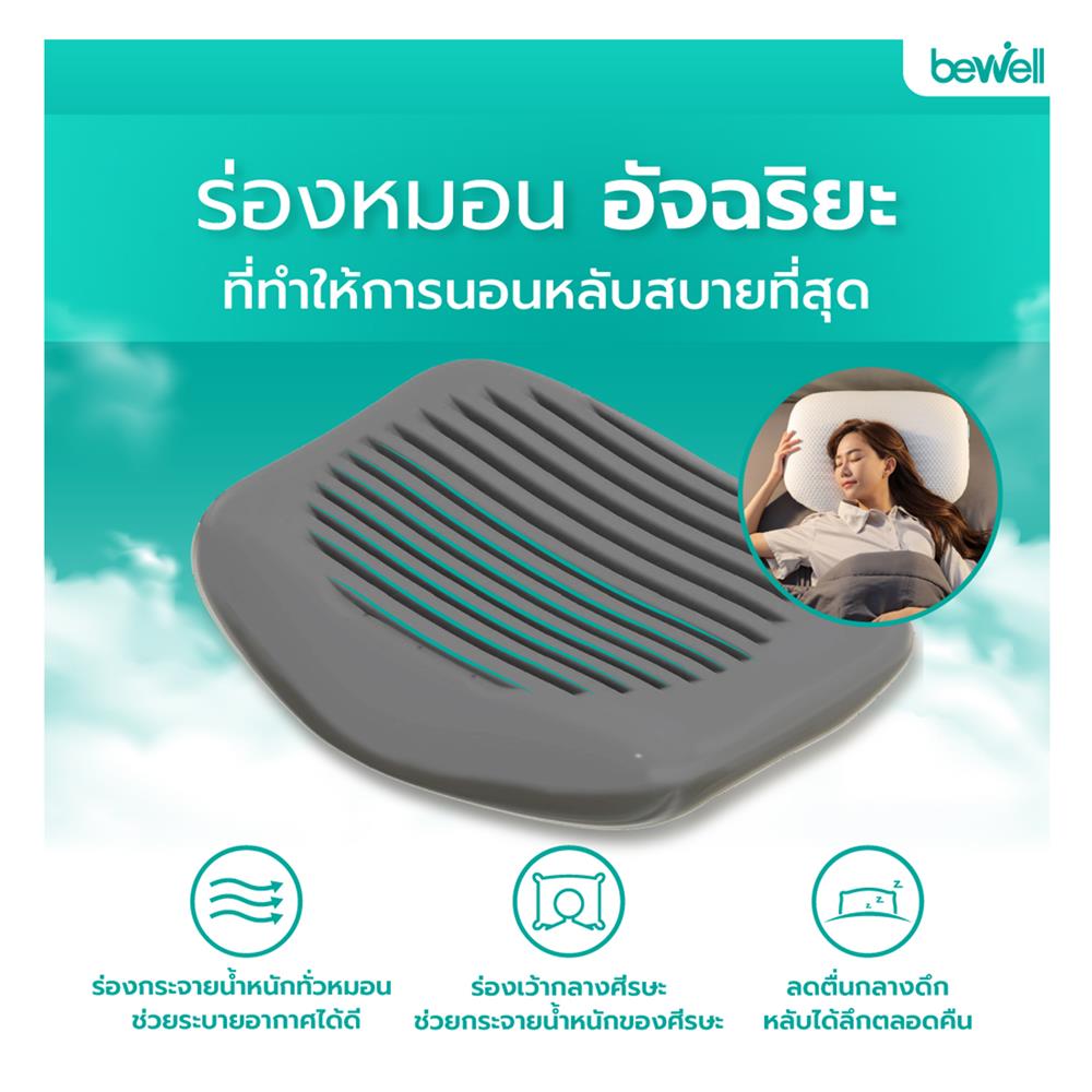 หมอนสุขภาพ เมมโมรี่โฟม BEWELL SWE-07 ไซซ์ M สี WHITE