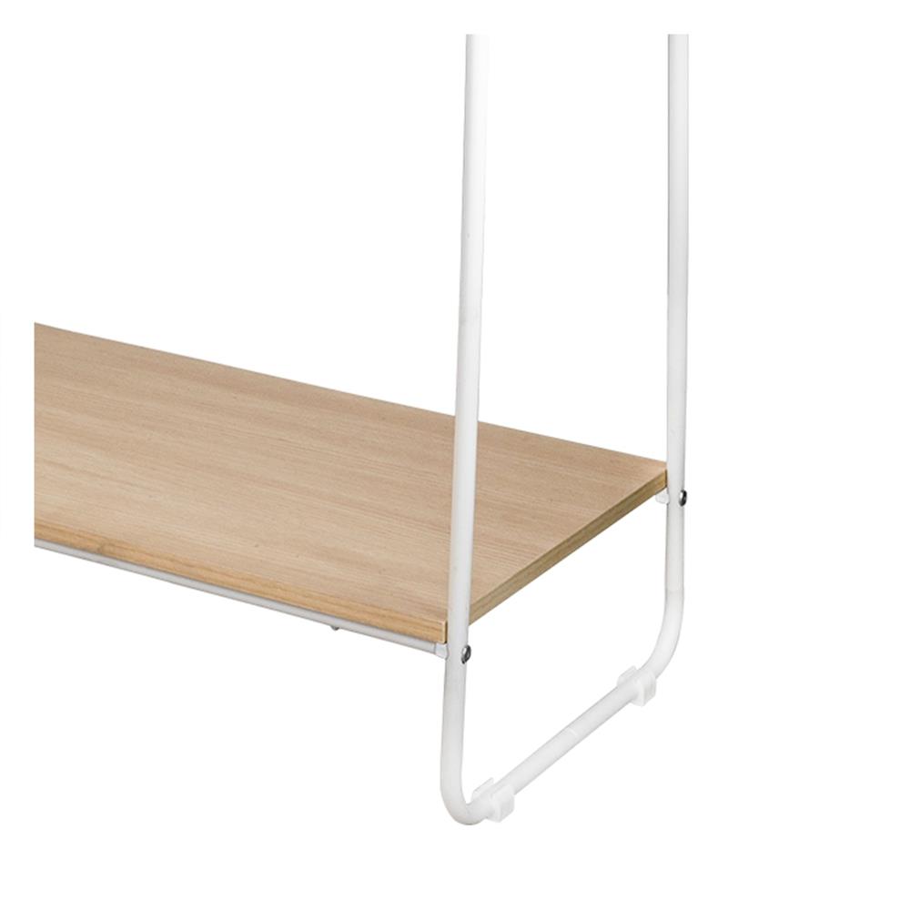 ราวแขวนผ้าชั้นวางไม้ 1 ชั้น PLIM 79x40x150 ซม. สีขาว