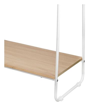 ราวแขวนผ้าชั้นวางไม้ 1 ชั้น PLIM 79x40x150 ซม. สีขาว_2