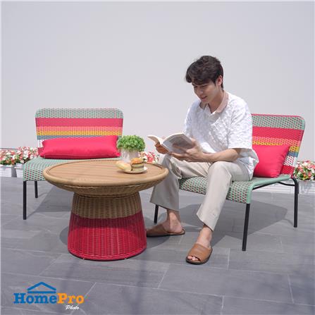 ชุดสนามหวายเทียม 2 ที่นั่ง SPRING BLOSSOM สีเบจ/แดง_12