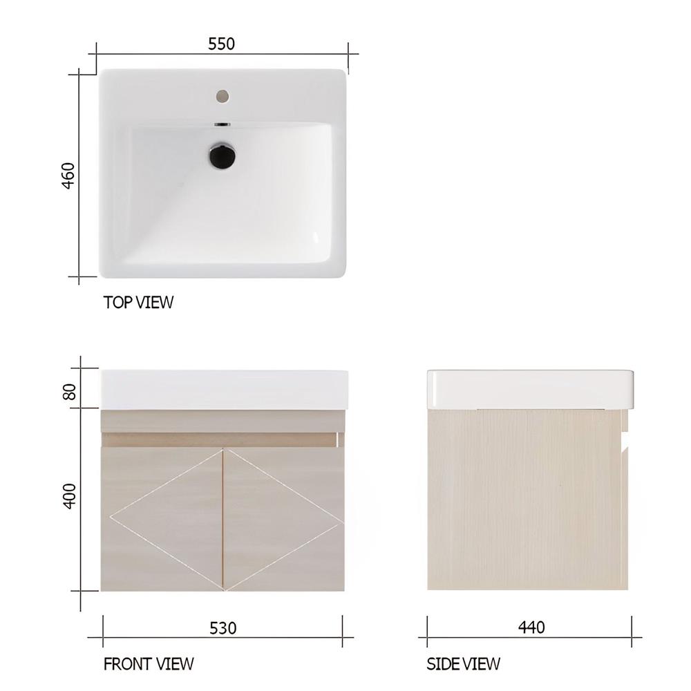 เคาน์เตอร์ติดผนัง COTTO VP0006P2 ลายไม้
