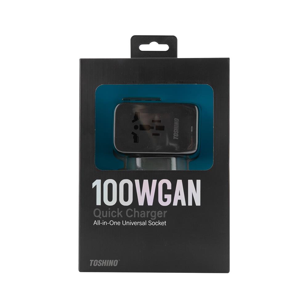 ปลั๊กแปลง 4 IN 1 UNIVERSAL 1 USB A 4 TYPE C TOSHINO DE-100WGAN