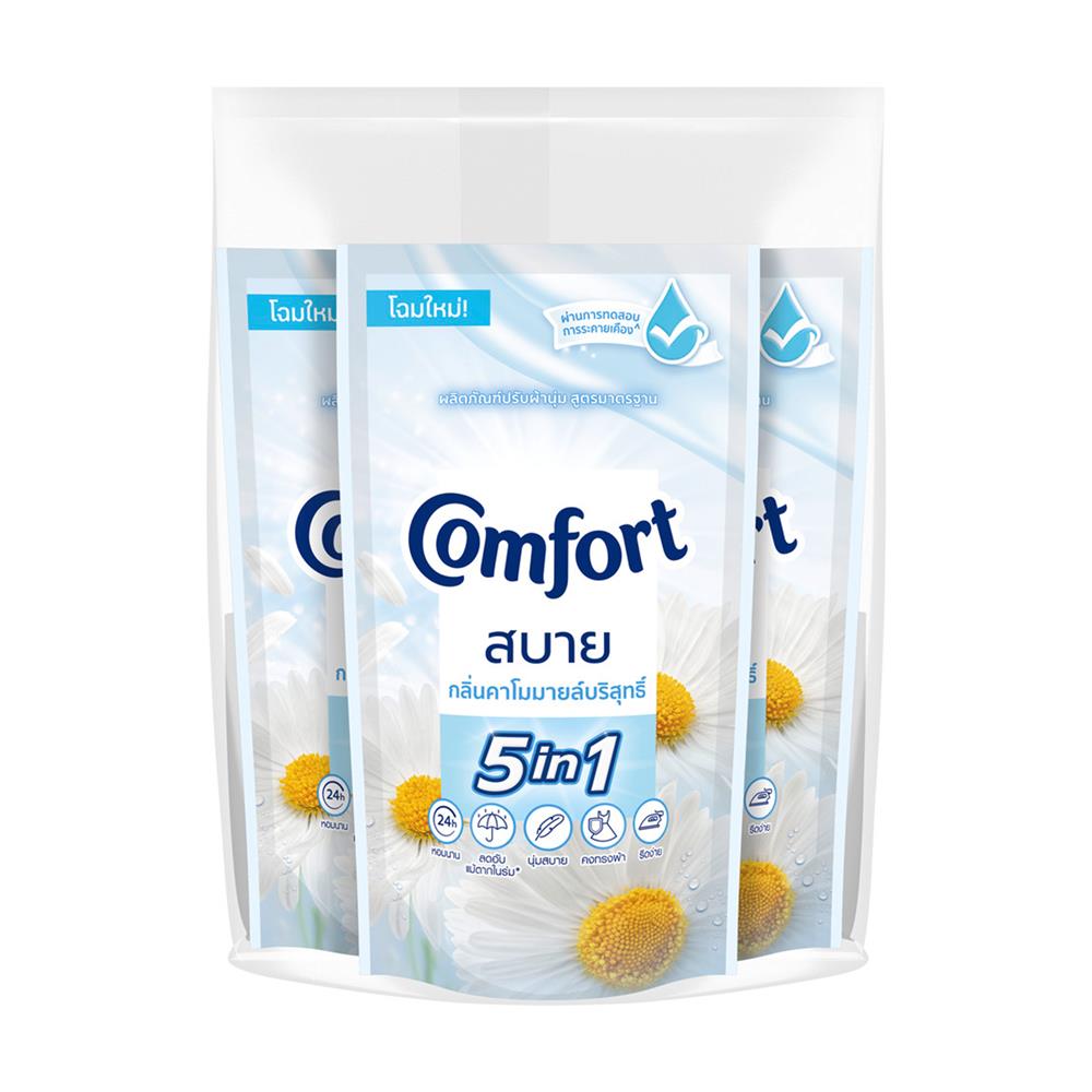 น้ำยาปรับผ้านุ่ม COMFORT 500 มล. กลิ่นคาโมมายล์บริสุทธิ์ แพ็ก 3 ชิ้น
