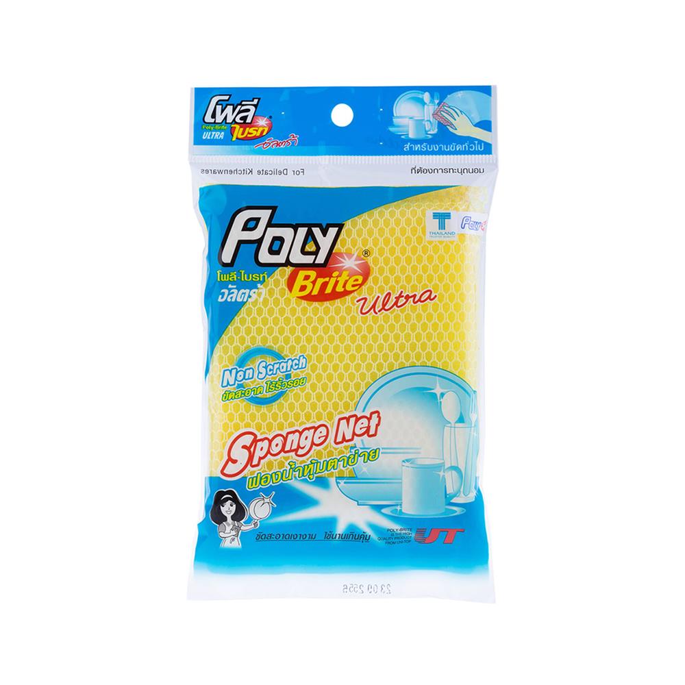 ฟองน้ำหุ้มตาข่าย POLY-BRITE 407-05 10x13x2 ซม. แพ็ก 12 ชิ้น