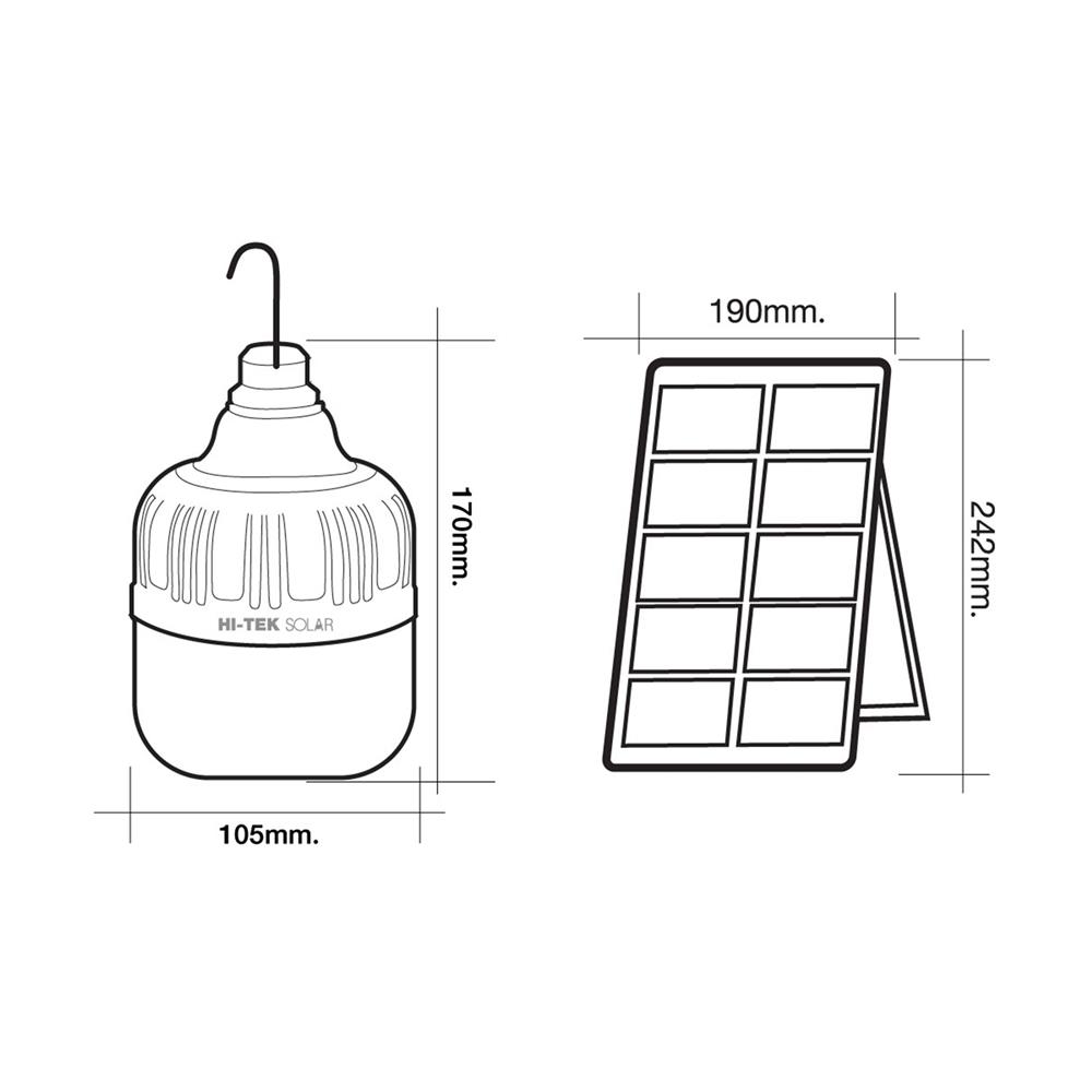 ไฟจัดสวน SOLAR HI-TEK HLLSS0080D 80 วัตต์ DAYLIGHT สีขาว