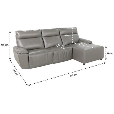 RECLINER 3 ที่นั่ง SB FURNITURE SNAZZY 19170333 สีเทา_7