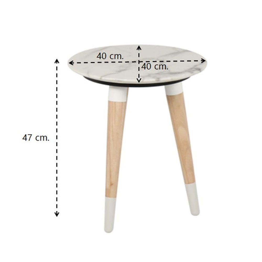 โต๊ะข้าง SB FURNITURE RACCO 19173665 40 ซม. สีขาว